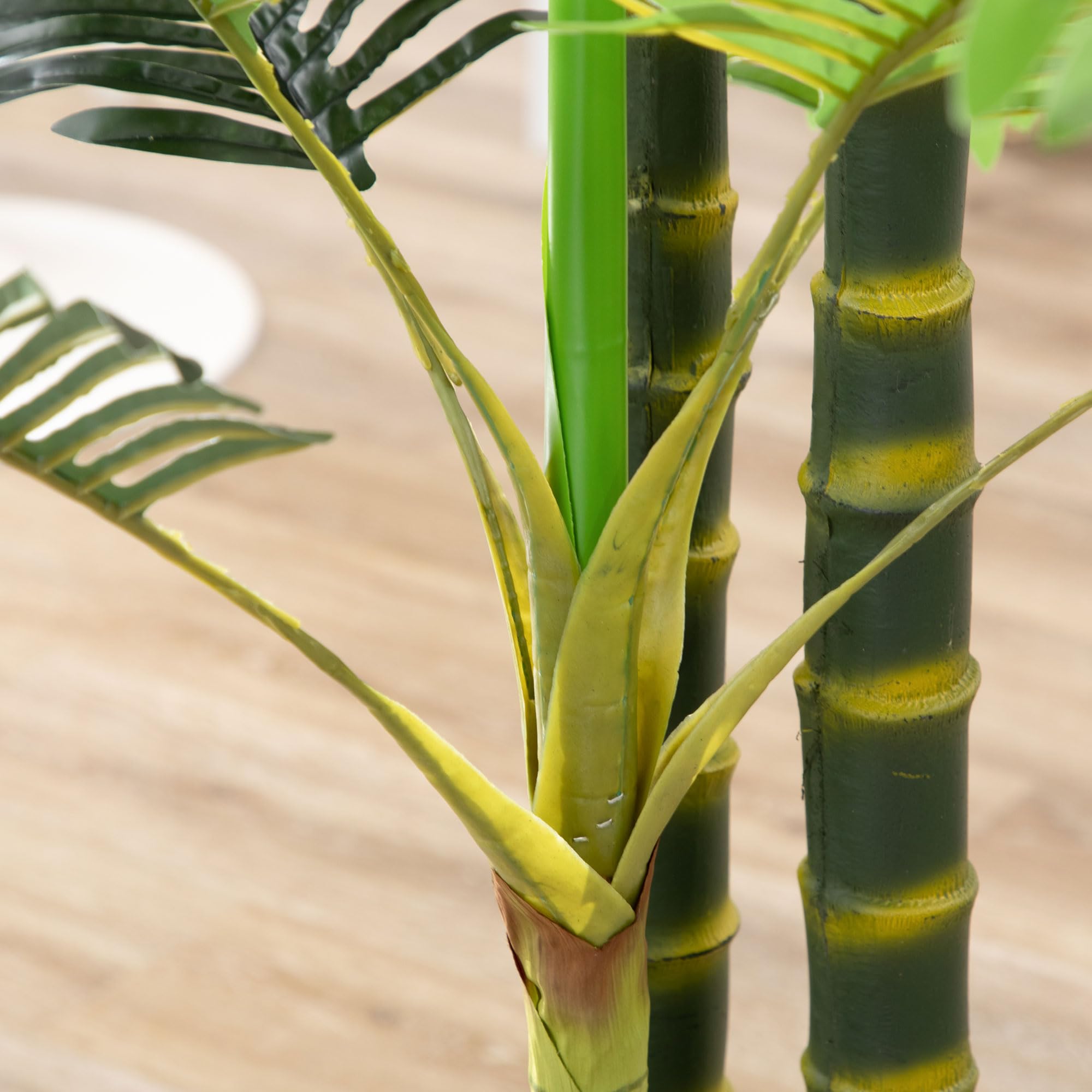HOMCOM Palmier Areca Artificiel Arbre Artificiel 190 cm Pot Inclus Vert