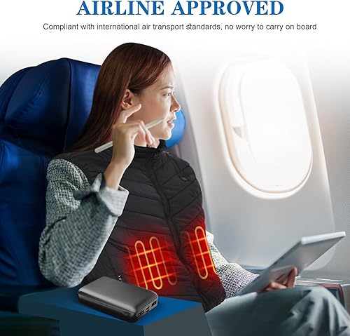 Miniatura 7 de Paquete de batería 5V2A para chaleco calentado, chaqueta calentada, batería externa de 10000 mAh para chalecos calefactados, chaquetas, abrigos,