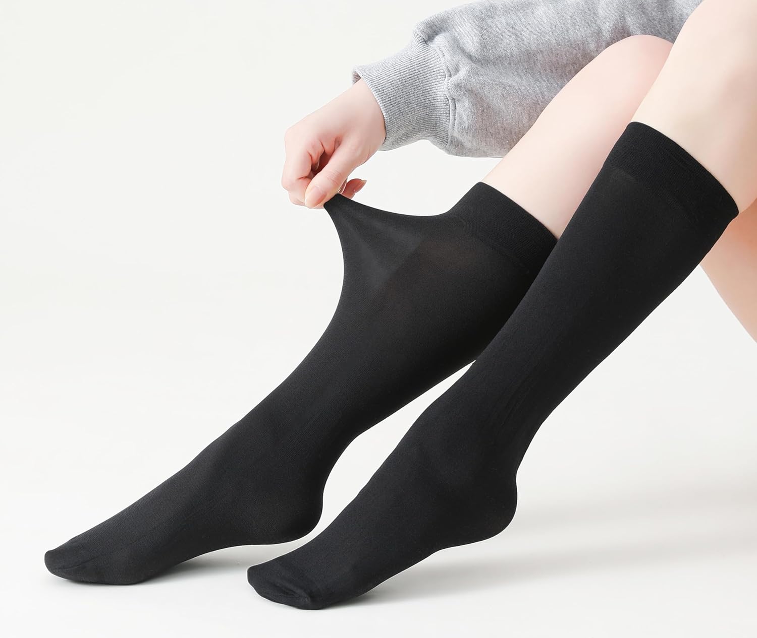 Winterlace Women’s Trouser Socks, Opaque Stretchy Nylon Knee High, Many Colors, 6 or 12 Pairs - Image 8