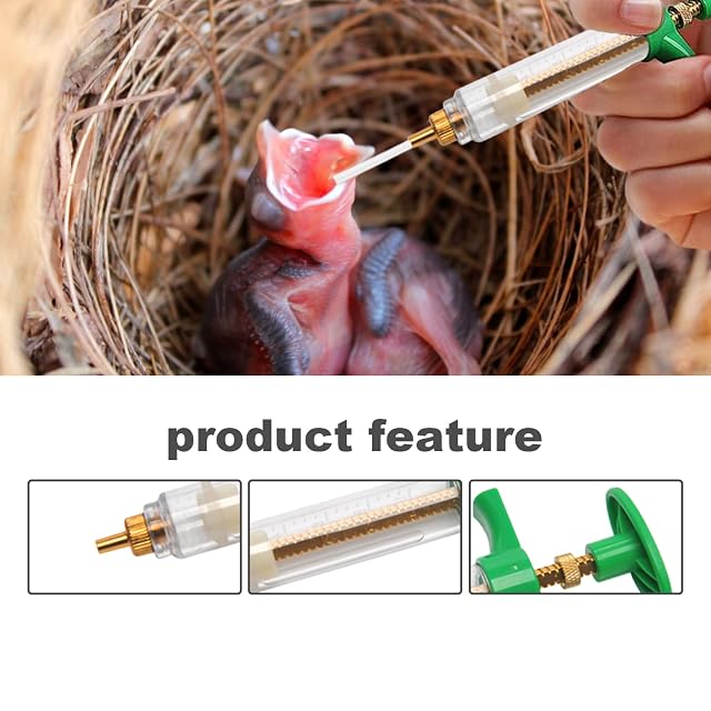 Foto 4 de 7 de Licsaliwe Kit de alimentación para pájaros bebés con jeringa y cucharas