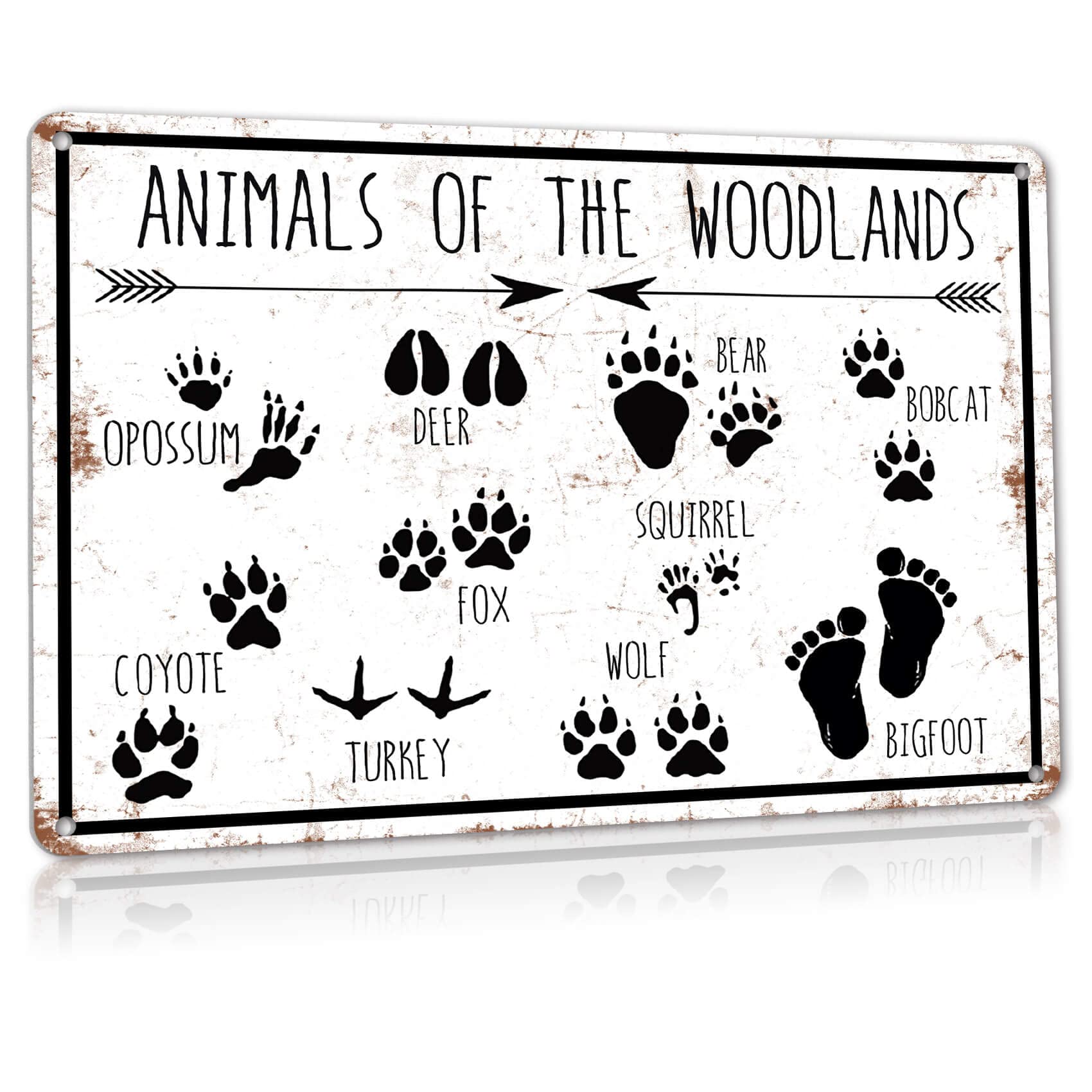 Vintage Metal Tin Sign Animal Tracks Field Guide S Educational Knowledge Chart Poster Kids Living Room Farmhouse Classroom Wall Decor Gifts 8x12 Inches Custom Private Property Signs Outdoor