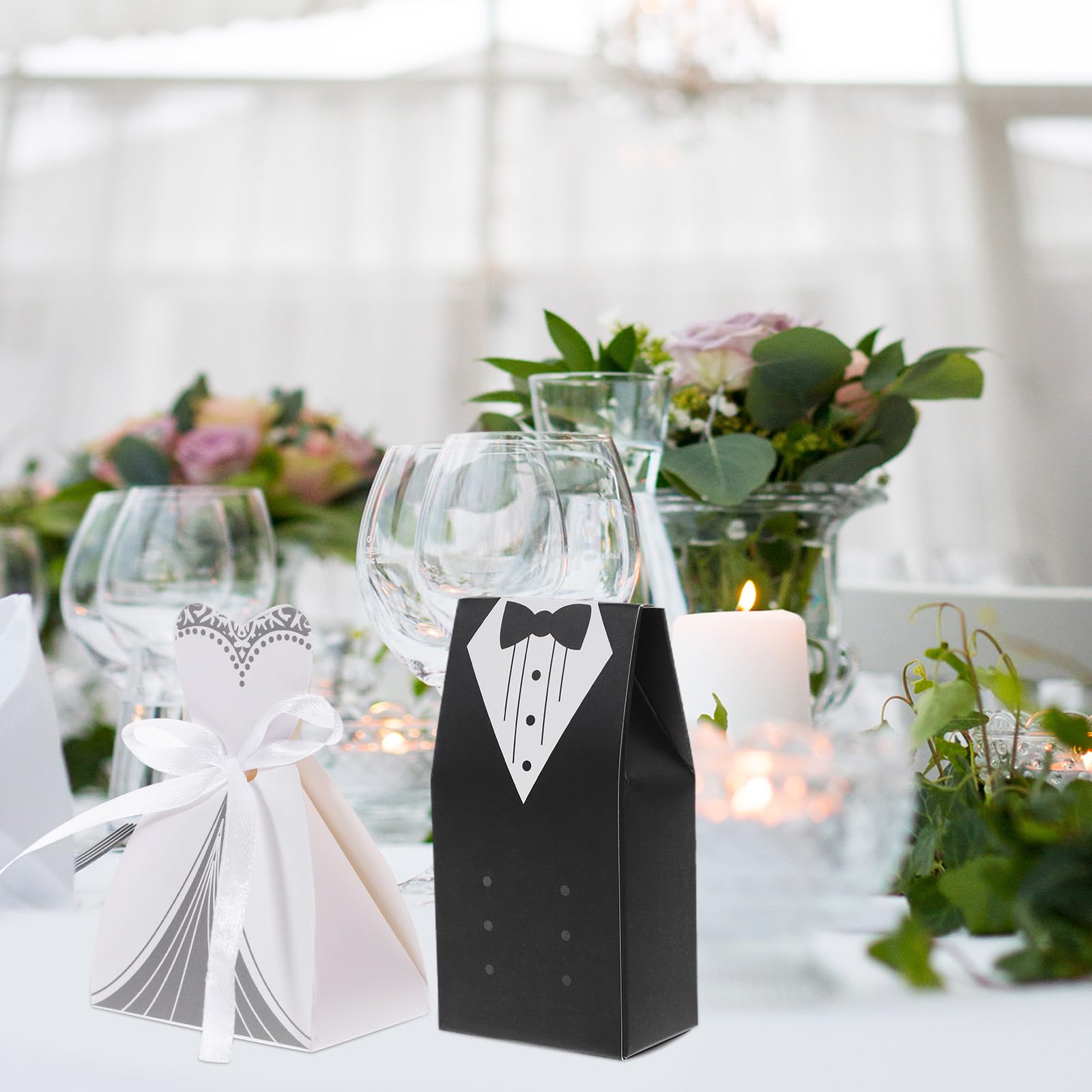 Scatole Dolci Matrimonio Sposo Sposa 100 Pezzi in Carta