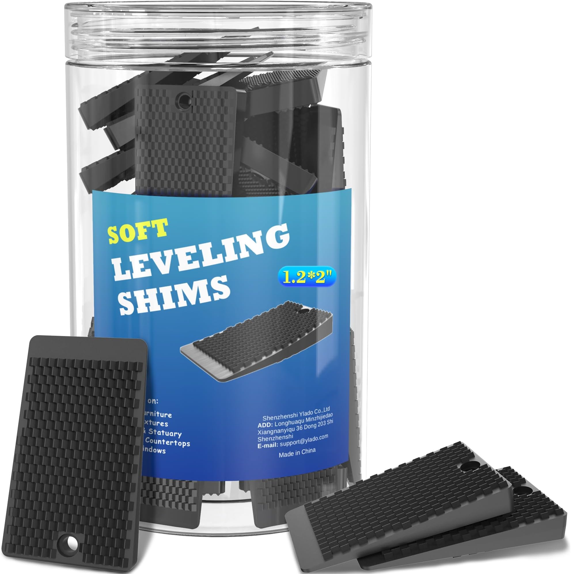 YARKOR Table Shims, 50 Piece Jar, Premium Soft Furniture Levelers Restaurant Table Shims, Home Improvement DIY Levelers,Rubber Type Texture, Which Creates a Firm, Non-slip, Windows, Tables and More