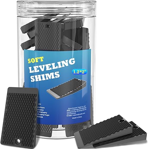 Miniatura 8 de Niveladores de muebles, tarro de 50 piezas, cuñas de plástico para nivelar, cuña de goma negra para mesa, inodoro, refrigerador, piano, cuñas