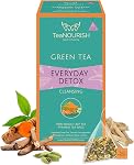 TeaNOURISH Turmeric Ginger Green Tea | 20 Count Pyramid Tea Bags | Darjeeling Whole Leaf Tea | Blended with Indian Turmeric, Ginger & Cinnamon | 100% NATURAL INGREDIENTS