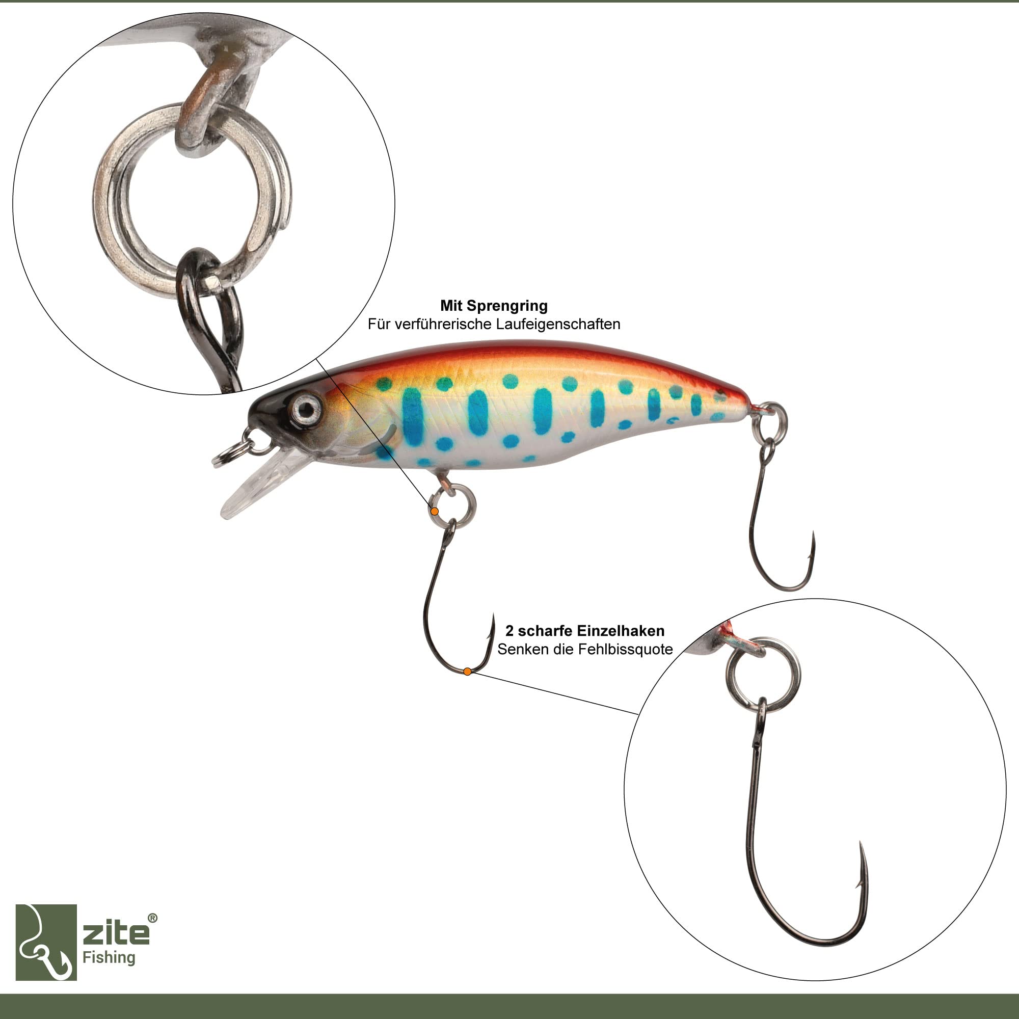 5 Stück Forellenköder Set 6,5cm - Wobbler Für Süß- & Salzwasser Angeln