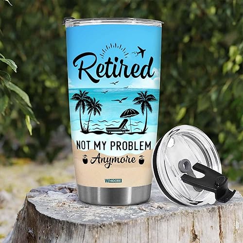 Miniatura 2 de WHIDOBE Regalos de jubilación  Regalo de Navidad para jubilación  Jubilado no es mi problema más  Taza de jubilado para hombres, mujeres, papá,