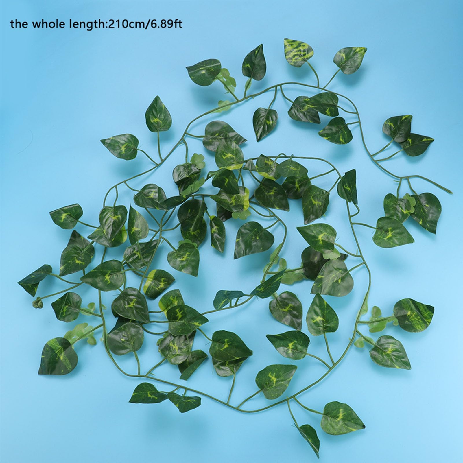 6.89ft Reptiles Artificielle Vigne en Plastique Faux Feuilles Suspendues Vert Simulation Plante Flexible Jungle Vines Grimpeur pour Reptiles Lézard Caméléon Habitat Décor(#1)