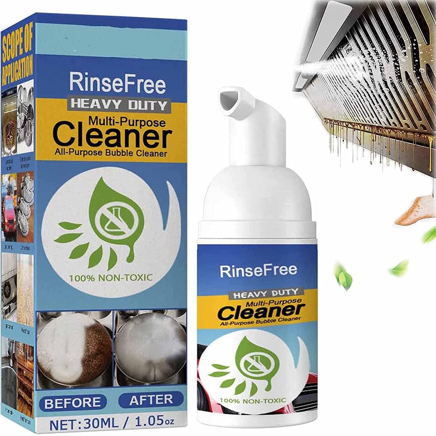 Sgrassatore Spray per Superfici Moderne e Delicate, Detergente per Casa e Cucina, Rimuove Grasso e Sporco Velocemente ed Efficacemente da Finestre e Superfici (30ml, 3pc)