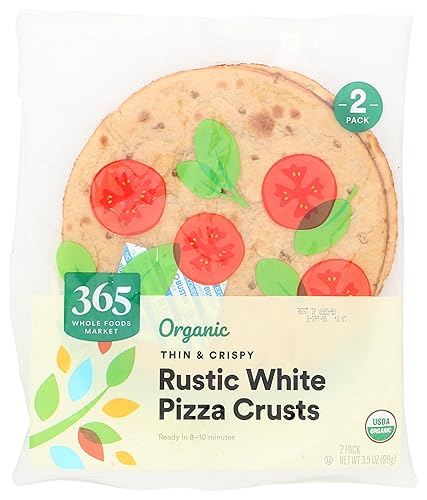 365 by Whole Foods Market, Pizza Crusts Rustic White 7 pulgadas Orgánica 2 unidades, 3.5 onzas