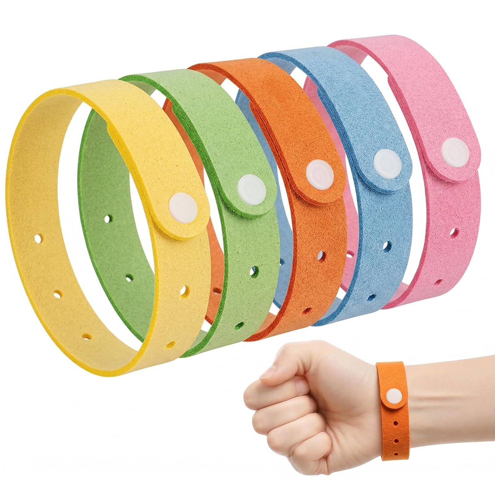 5 Pezzi Braccialetti Antizanzare, Antizanzara Bracciali, Senza Deet, Sicuro Non Tossiche, Per Adulti E Bambini, Per Attività All'Aperto E Viaggi