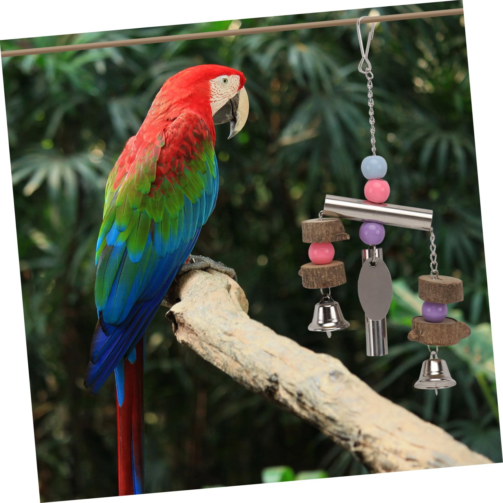 DOITOOL 3pezzi Giochi Per Uccelli Acciaio Inossidabile Con Campanella Giocattolo Appeso Per Pappagalli Per Cage Decor e Divertimento Del Tuo Pet