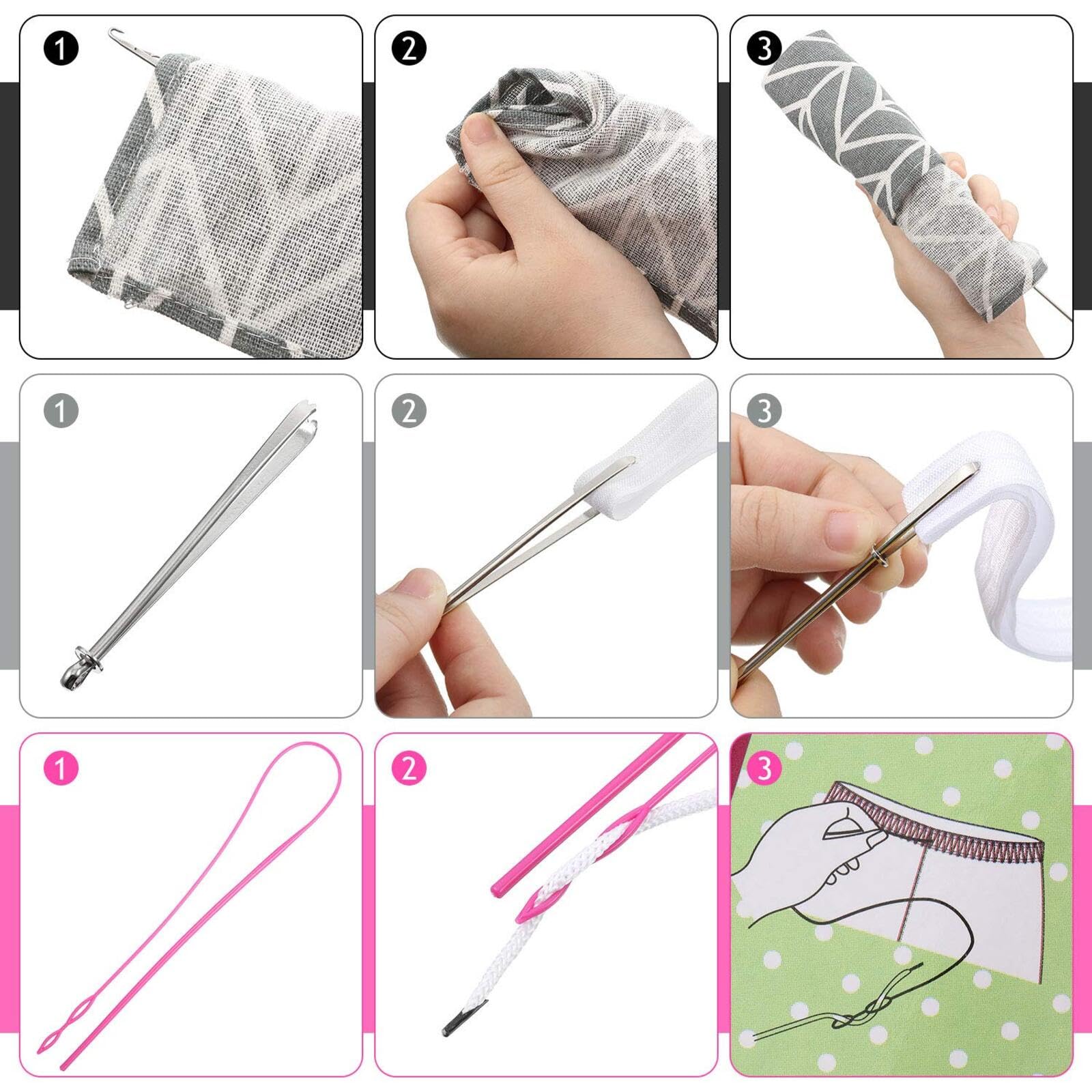 6 Pcs Flexible Drawstring Threader Tool Sewing Loop Kit - Image 2