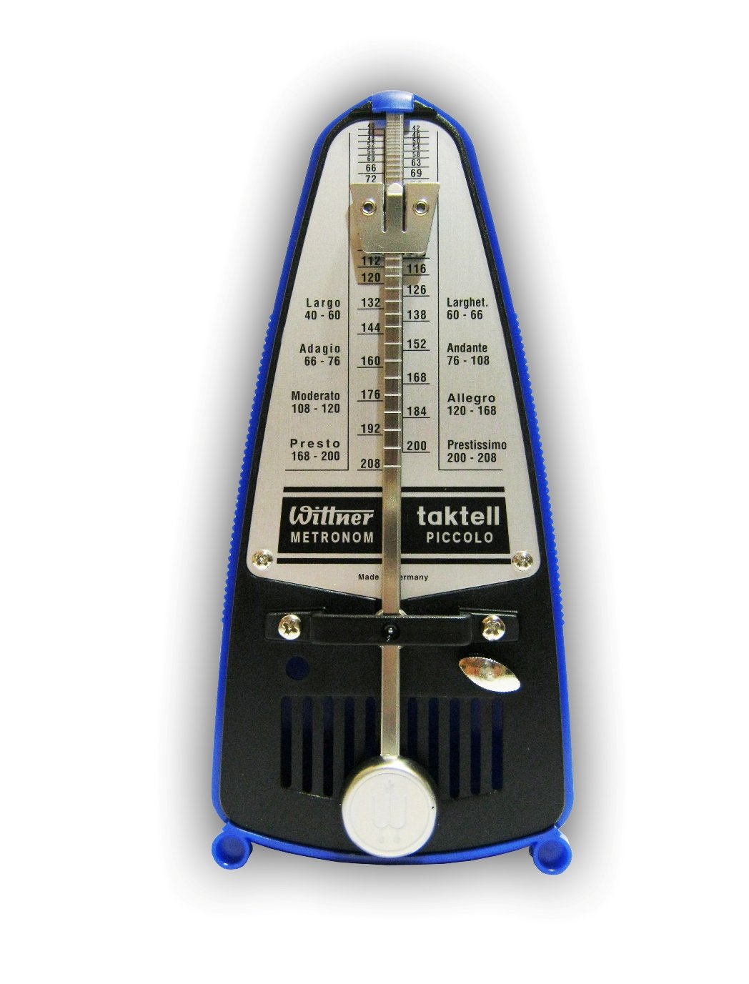 Wittner Taktell Piccolo Metrónomo. Azul carcasa. Compact metrónomo de alta calidad fabricado en Alemania.