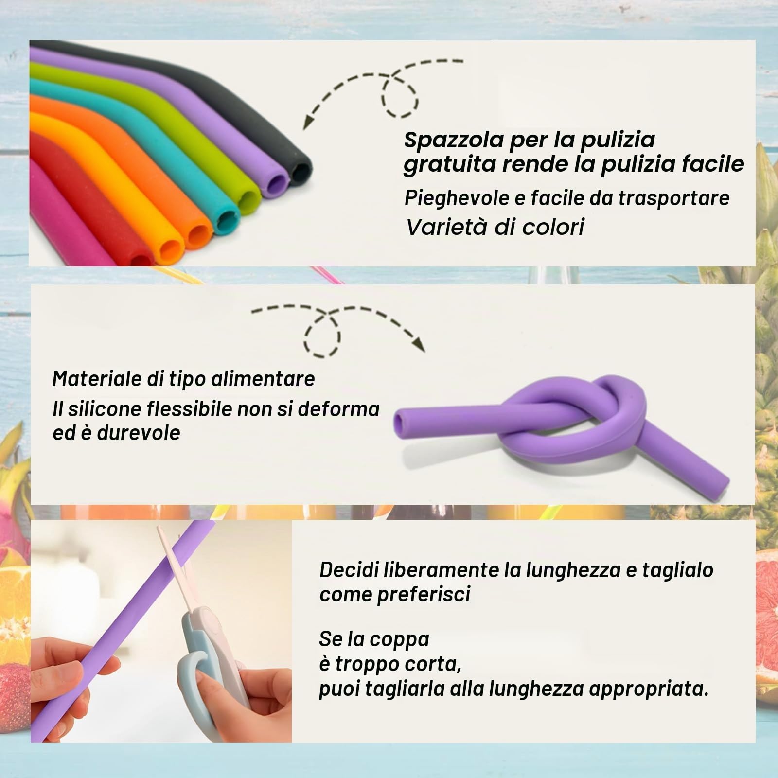 18 Pezzi Silicone Cannucce Riutilizzabile, 2 Spazzole, Cannucce in Silicone, Colorato Ecologico Cannuccia per Adulto Bambini, Cannucce Lunghe Utilizzabili per Caffè, Bevande, Cocktail