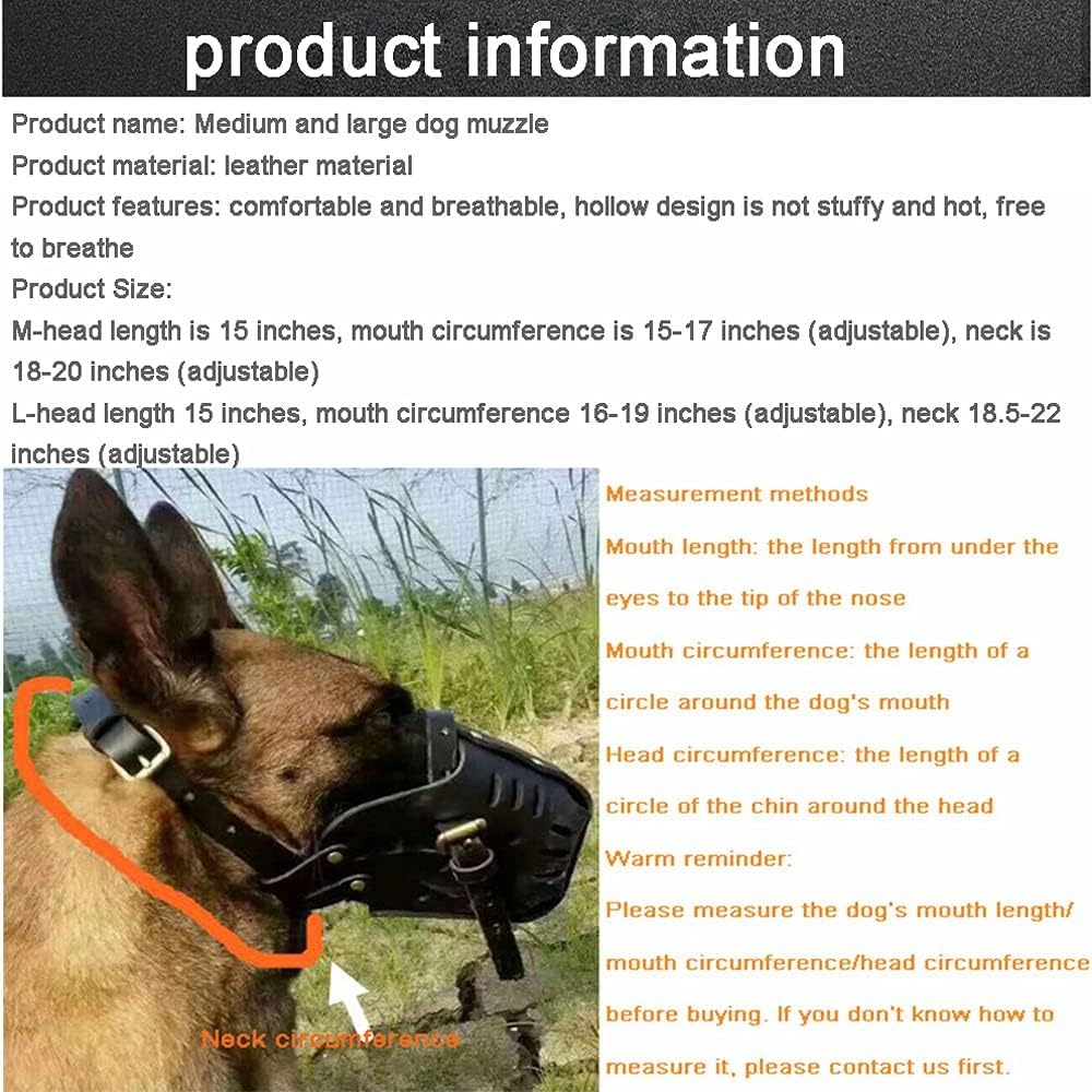 Amazon | ペットの銃口、手作りの革、中型および大型犬、馬の犬