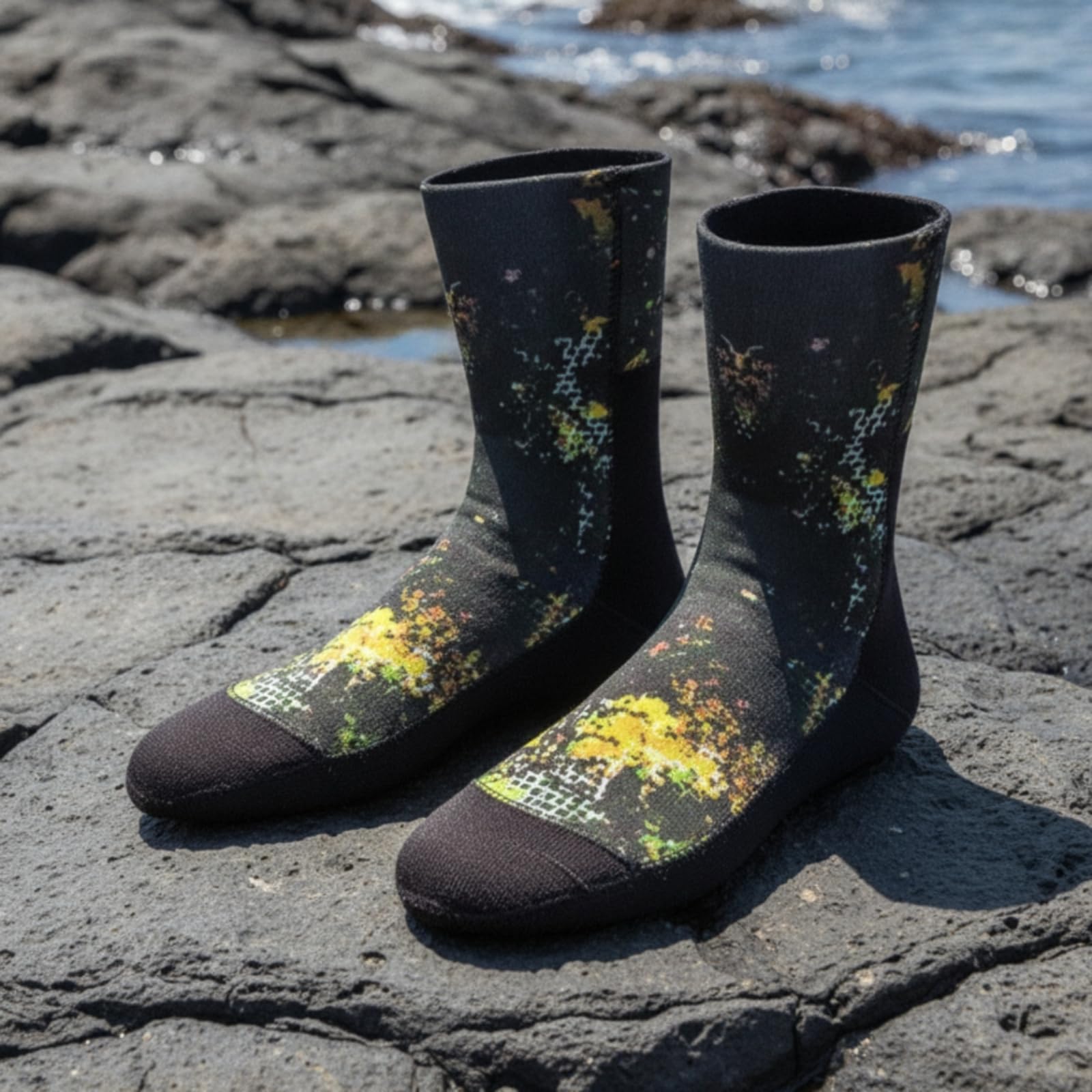 Neoprensocken mit Rutschfester Sohle 7mm Neoprensocken rutschfest Schwimmsocken für Taucher, Schnorcheln, Winterschwimmen, M