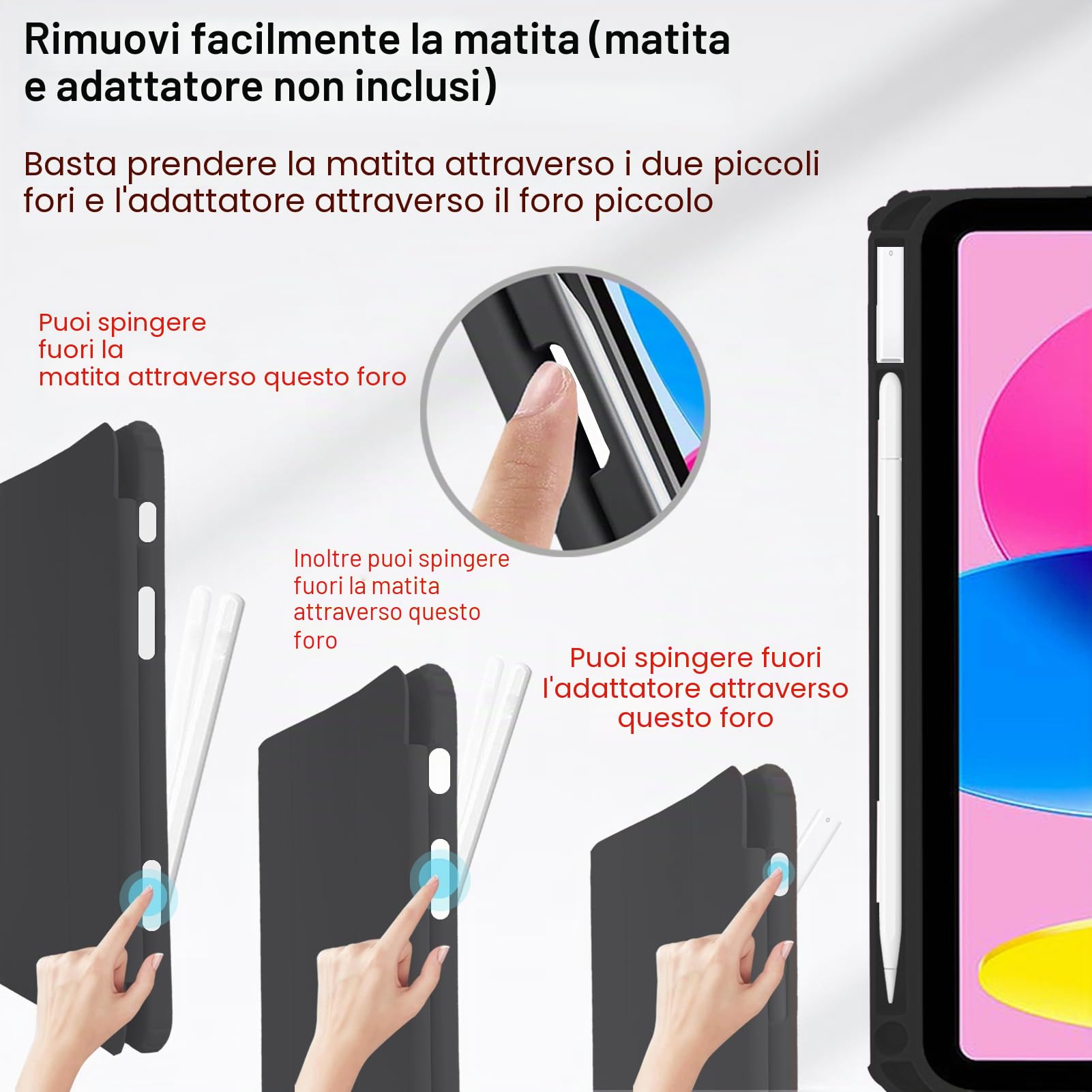 EspZanthic Custodia Per IPad (A16) 11a Generazione 2025 E IPad 10a Gen 2022 – TPU/PC, Slot Pencil, Sleep/Wake, Grigio Argento - 2