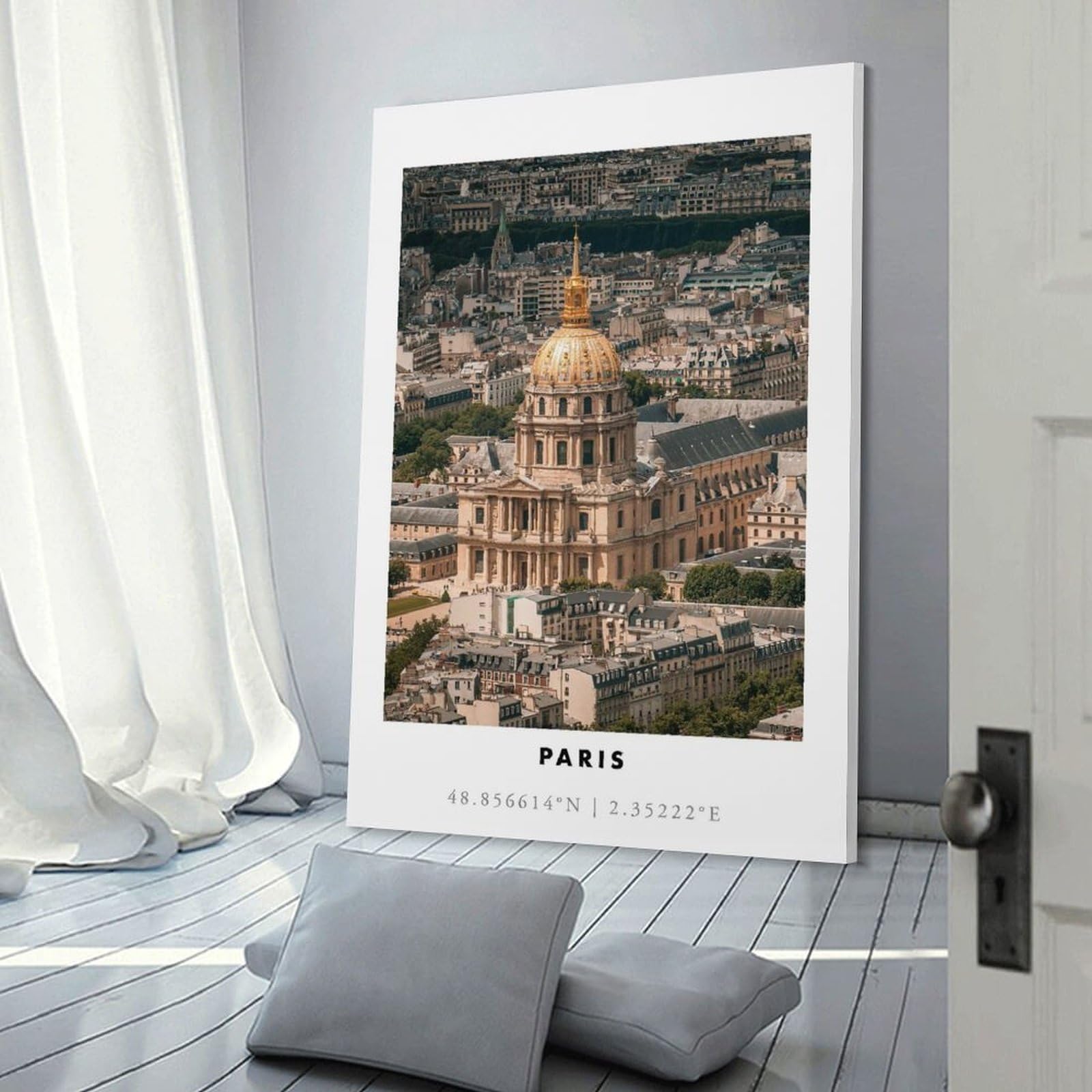 Junmoney Paris Cityscape with Dome Canvas Wall Decor 20x30inch(50x75cm), for Entrance Walls, Hall Decor Or Foyers, Wall Decor to Refresh Empty Corners