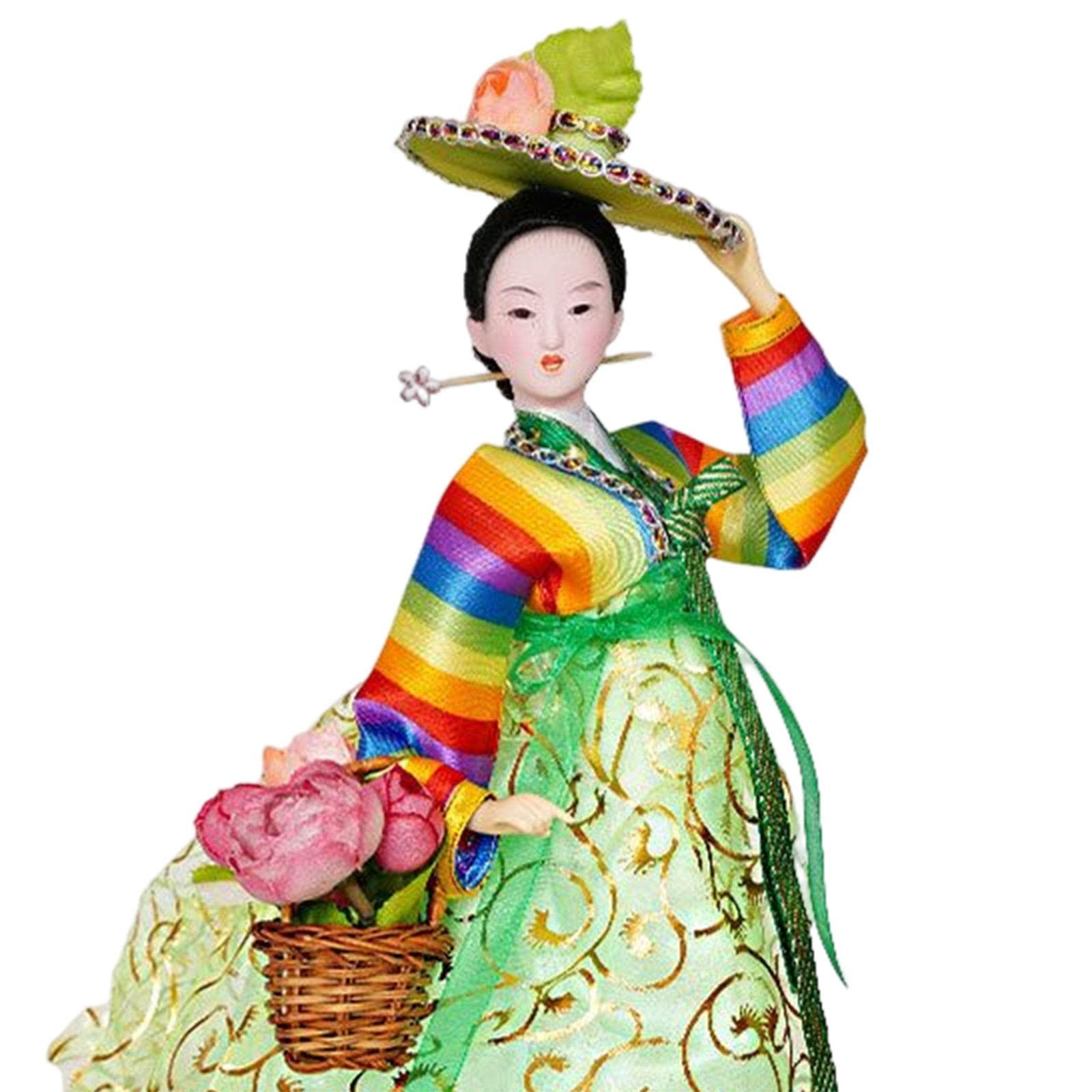 CALANDIS® Korean Geisha Figurine 12 Free Standing Hanbok Dolls Miniature Lady Figures Colorful and Green (B0CH1863V9) Amazon Price History, Amazon Price Tracker