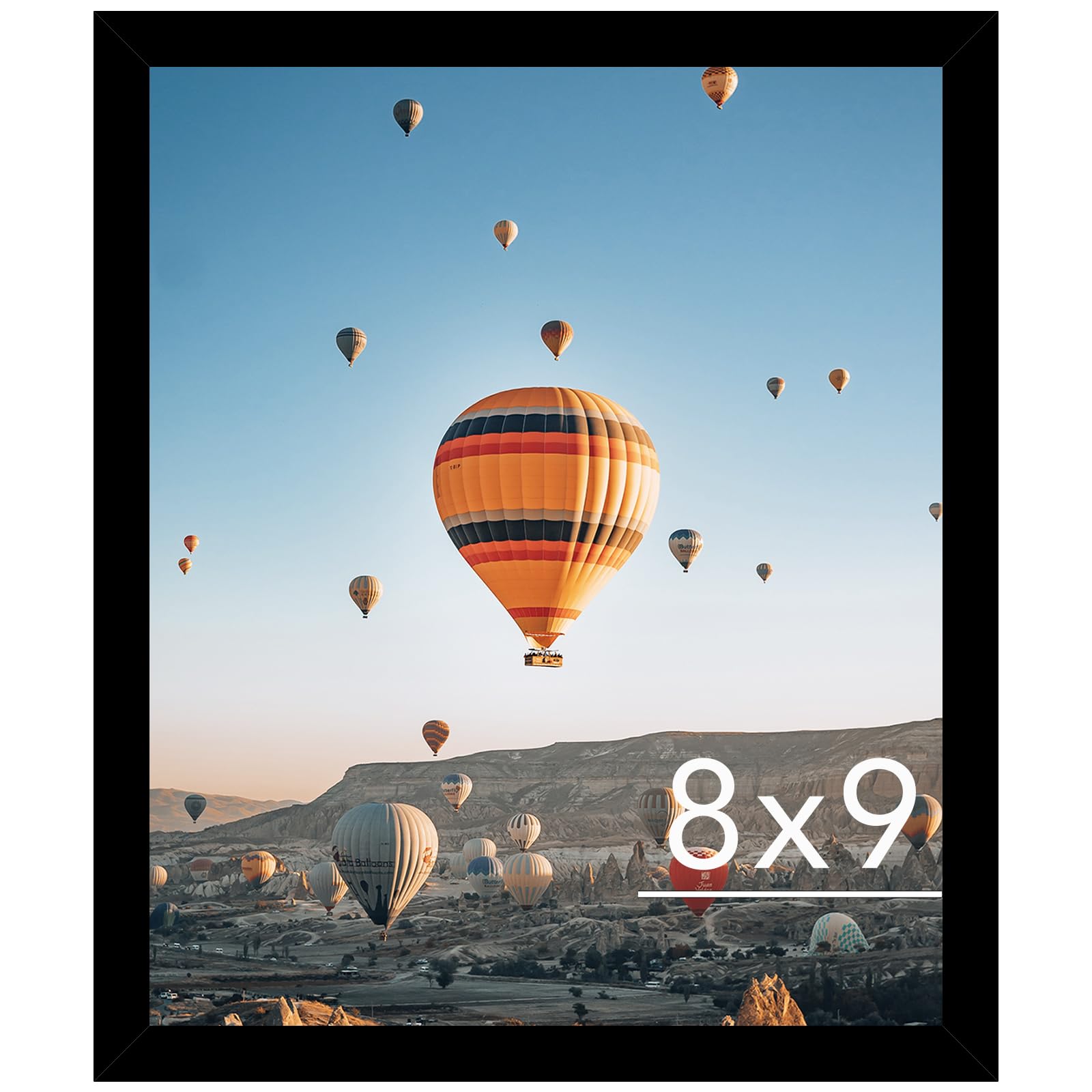 Photo 1 of JCJMY 8x9 Picture Frame Black for Wall Hanging or Tabletop, Wall Mounting Horizontally or Vertically, 8 x 9 Wall Gallery Poster Photo Frame with Shatter Resistant Plexiglass, Black