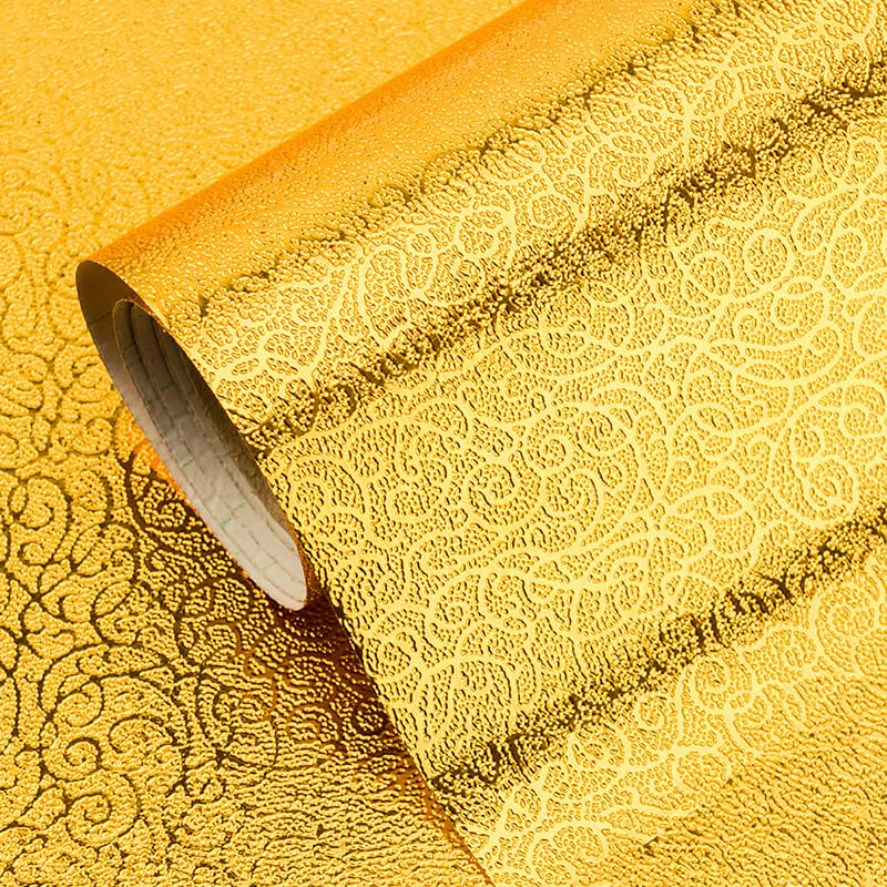 Papier peint de cuisine en feuille d'aluminium dorée et gaufrée de qualité supérieure