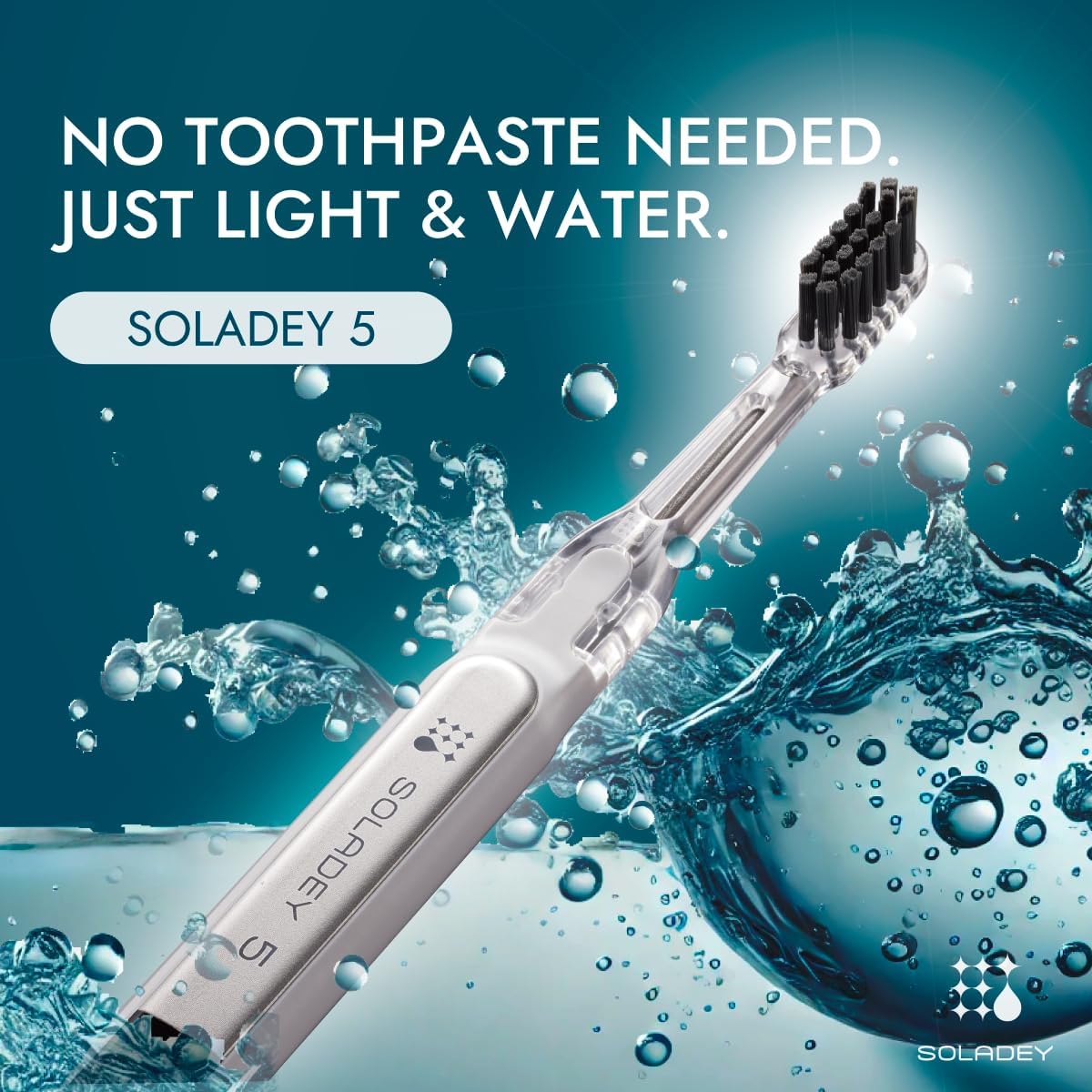 Soladey5 Ionic Toothbrush, Pink, Large Solar Panels and TiO2 Semiconductor, You can Brush Without Toothpaste