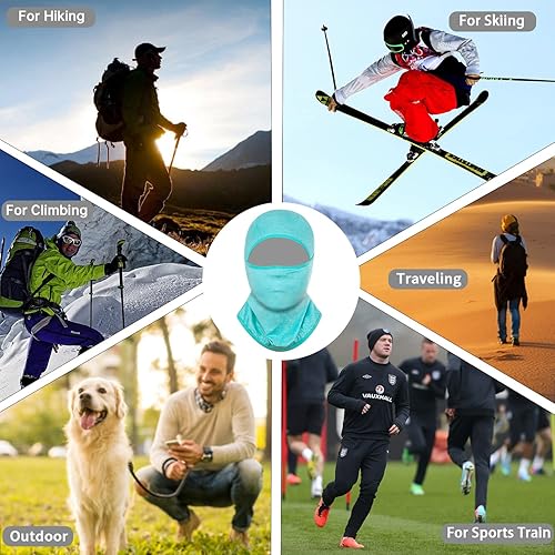 Miniatura 31 de Achiou - Pasamontañas con protección UV, seda de hielo, para hombres y mujeres, capucha para ciclismo, escalar, correr Negro,Negro