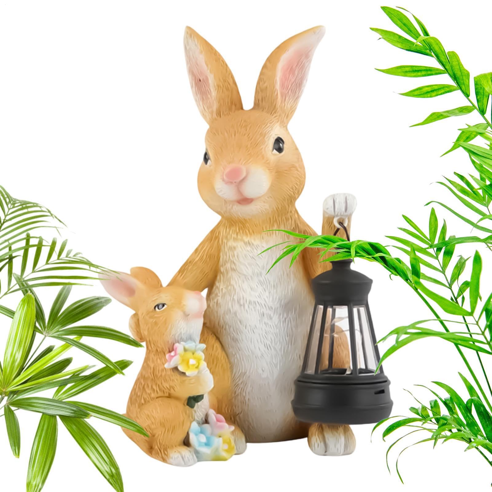 Cadeau de maison anniversaire idéal : la lampe lapin solaire extérieure