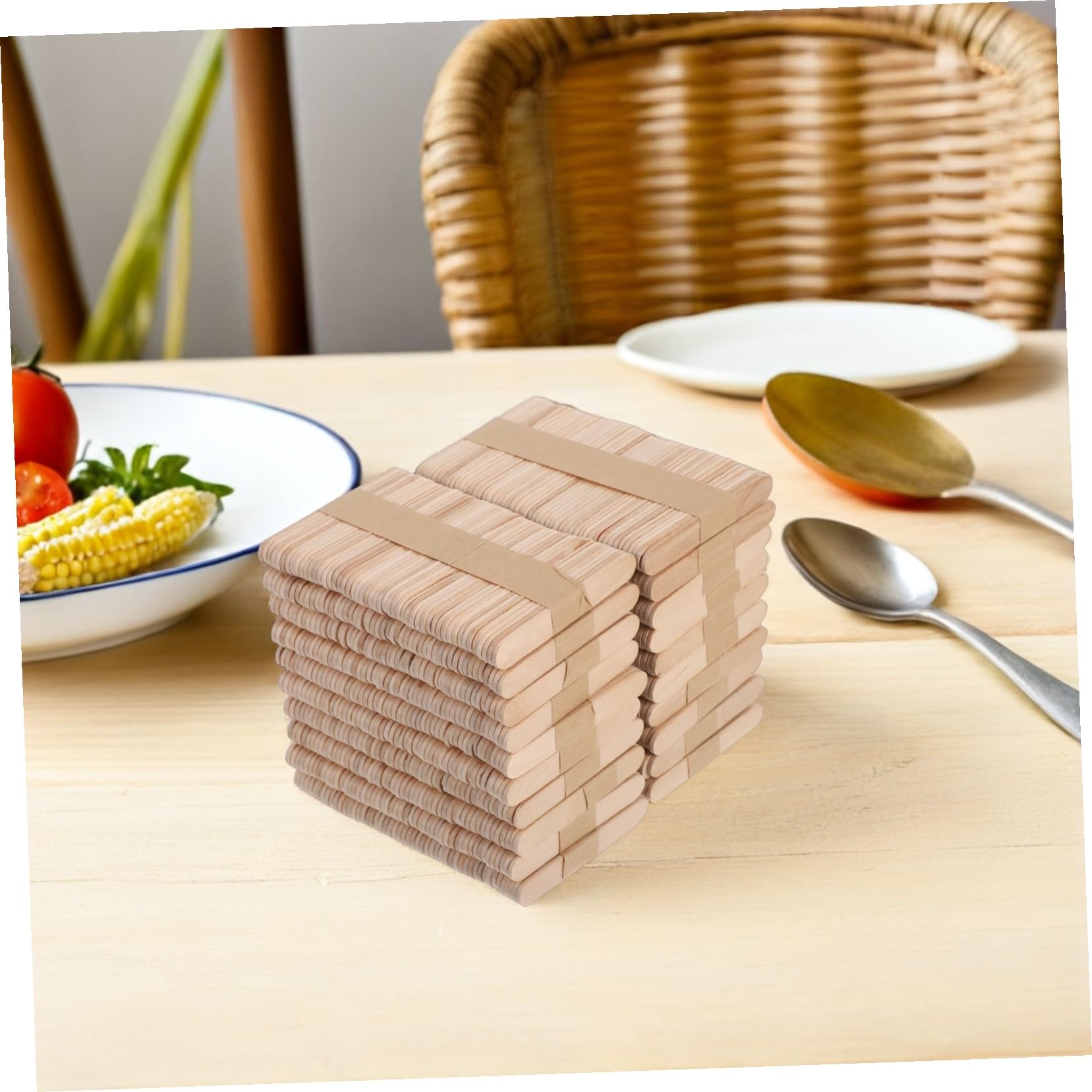 Homoyoyo 1000pièces Bâtonnets Bois pour Loisirs Créatifs Décoration de Glaces et Autres Créations Artistiques Fournitures Naturelles pour DIY et Activités Manuelles