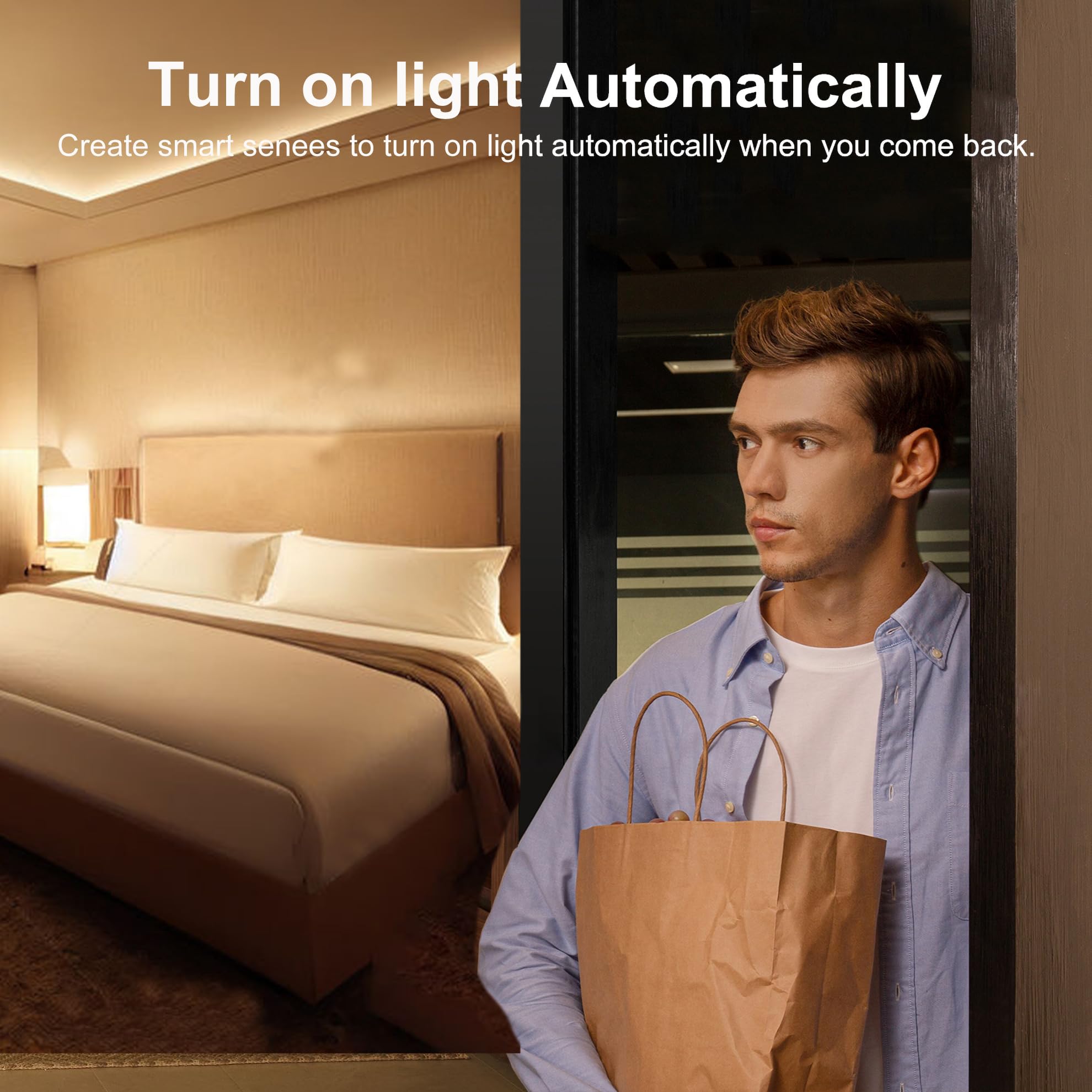 Sensore di movimento WiFi: sensore di movimento intelligente con notifiche app, sensore di contatto wireless per automazione Smart Home, funziona con Alexa Echo (4 pezzi)