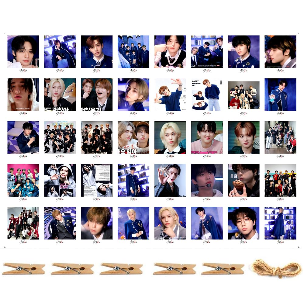 Stray Fan Articoli Set Per Stay, Merchandising SKZ Con 1 Federa Stray 45x45 Cm, 1 Portachiavi, 1 Anello Per Cellulare, 1 Cordino, 2 Spille, 12 Adesivi, 40 Skz Tesserino Fotografico