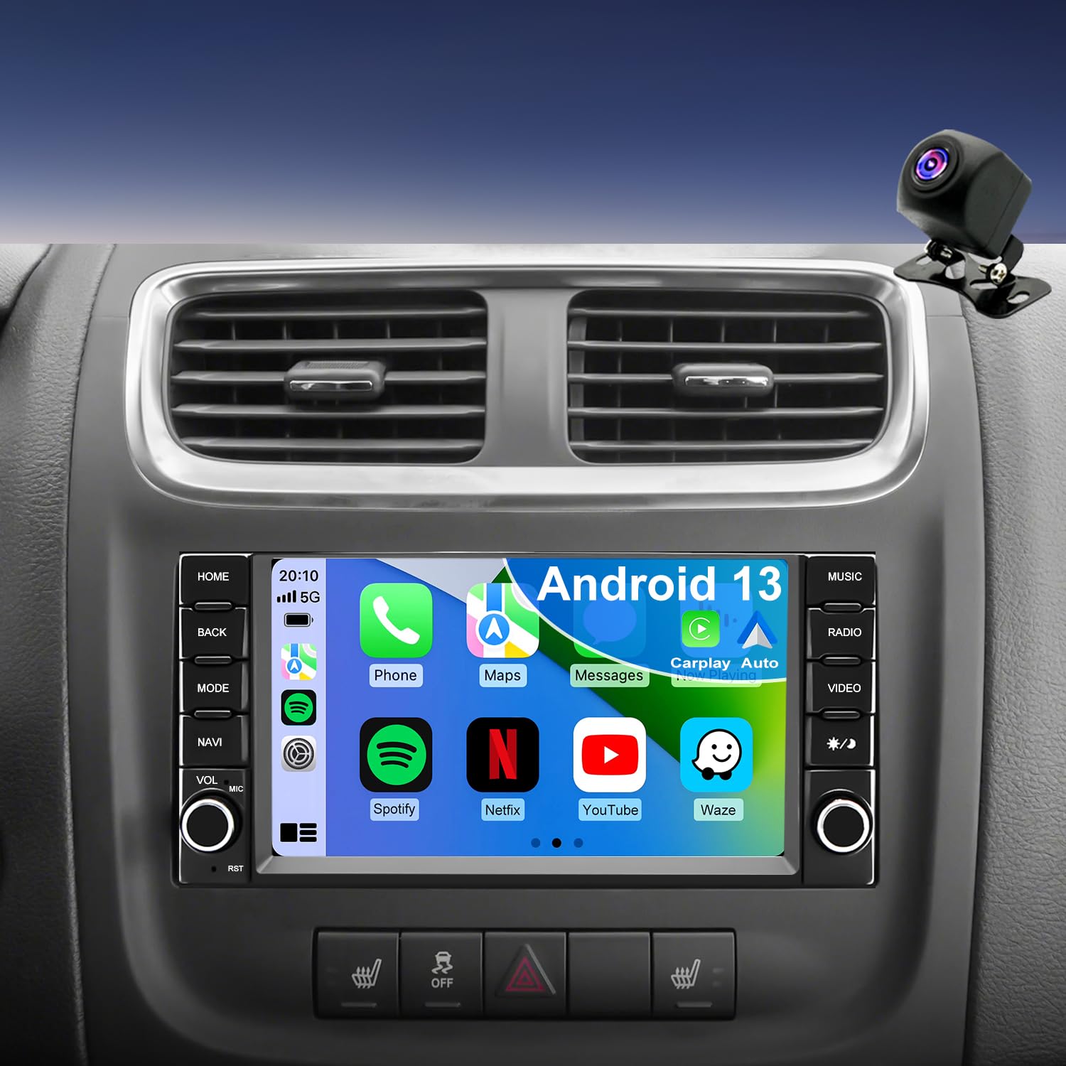 Upgrade Car Radio for Dodge Challenger 2008-2014,Dodge Avenger 2008-2014, Charger 2008-2010, Replacement Stereo, HD Touch Screen Wireless CarPlay,