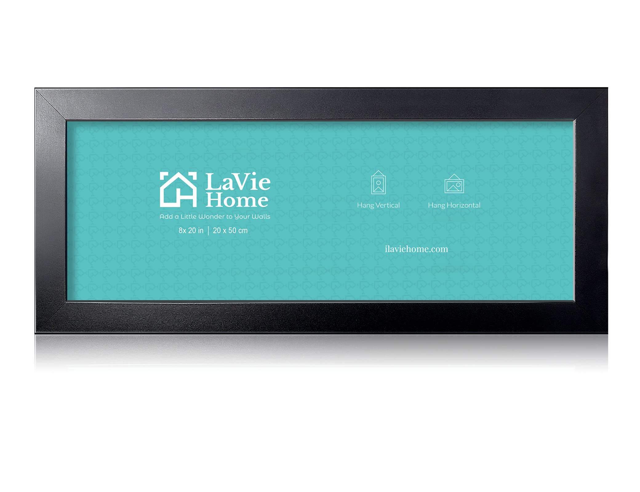 LaVie Home 8x20 Picture Frame Black, Panoramic Picture Frame for Wall Decoration, Classic Black Minimalist Style Suitable for Decorating Houses, Offices, Hotels（1 Pack）The Forest Stewardship Council