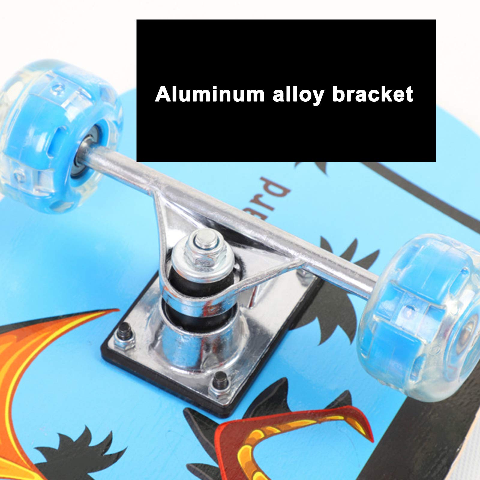 Skateboard Planche à roulettes pour Enfants LED 28 Pouces en éRable Mini Cruiser Planche à roulettes, Skateboard Clignotante à LED pour Enfants âGéS De 6 à 15 Ans