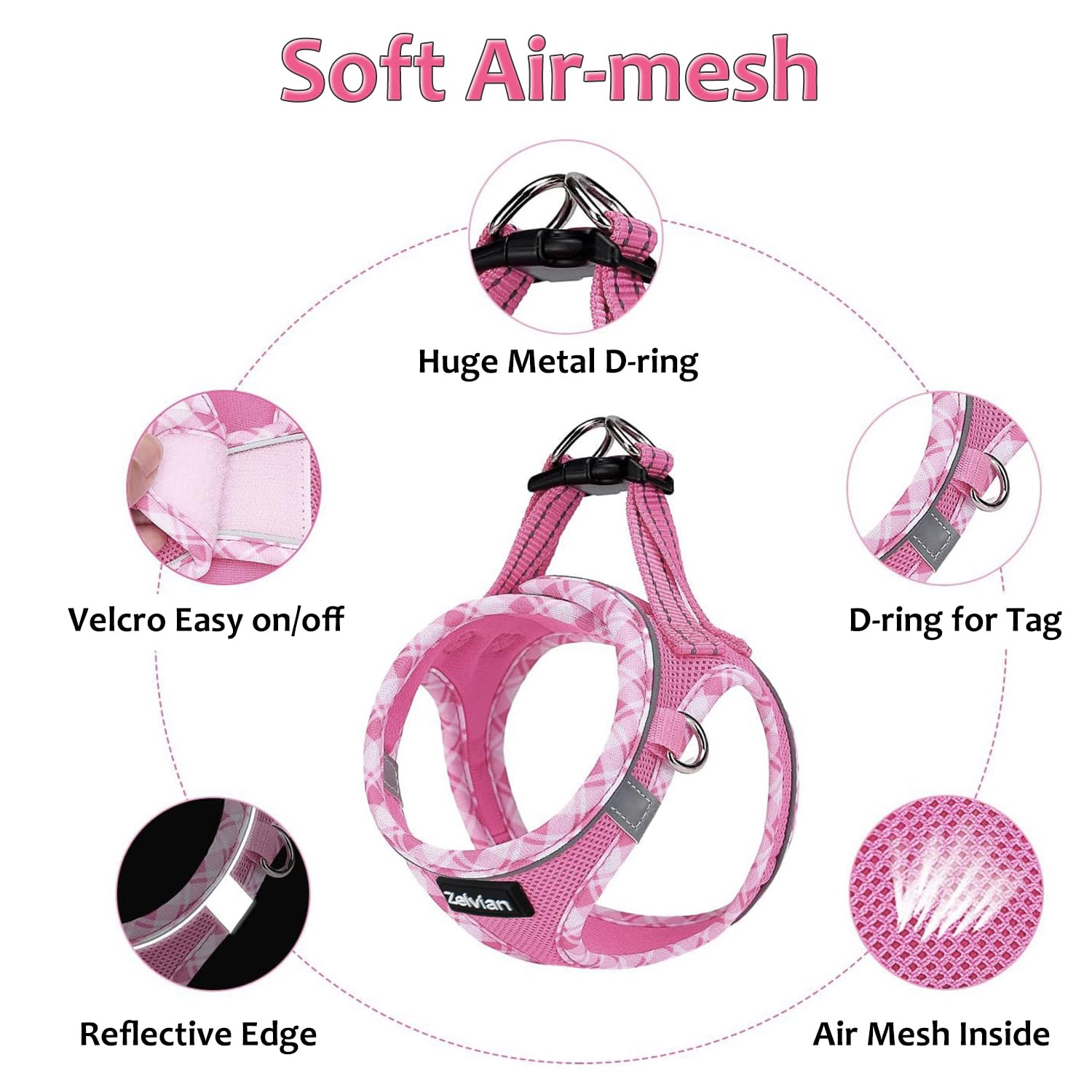 Zelvian Cat Harness and Lead Set for Outdoor Walking Escape Proof Cat Harnesses with Dual D-Rings and Safe Leash - Image 4