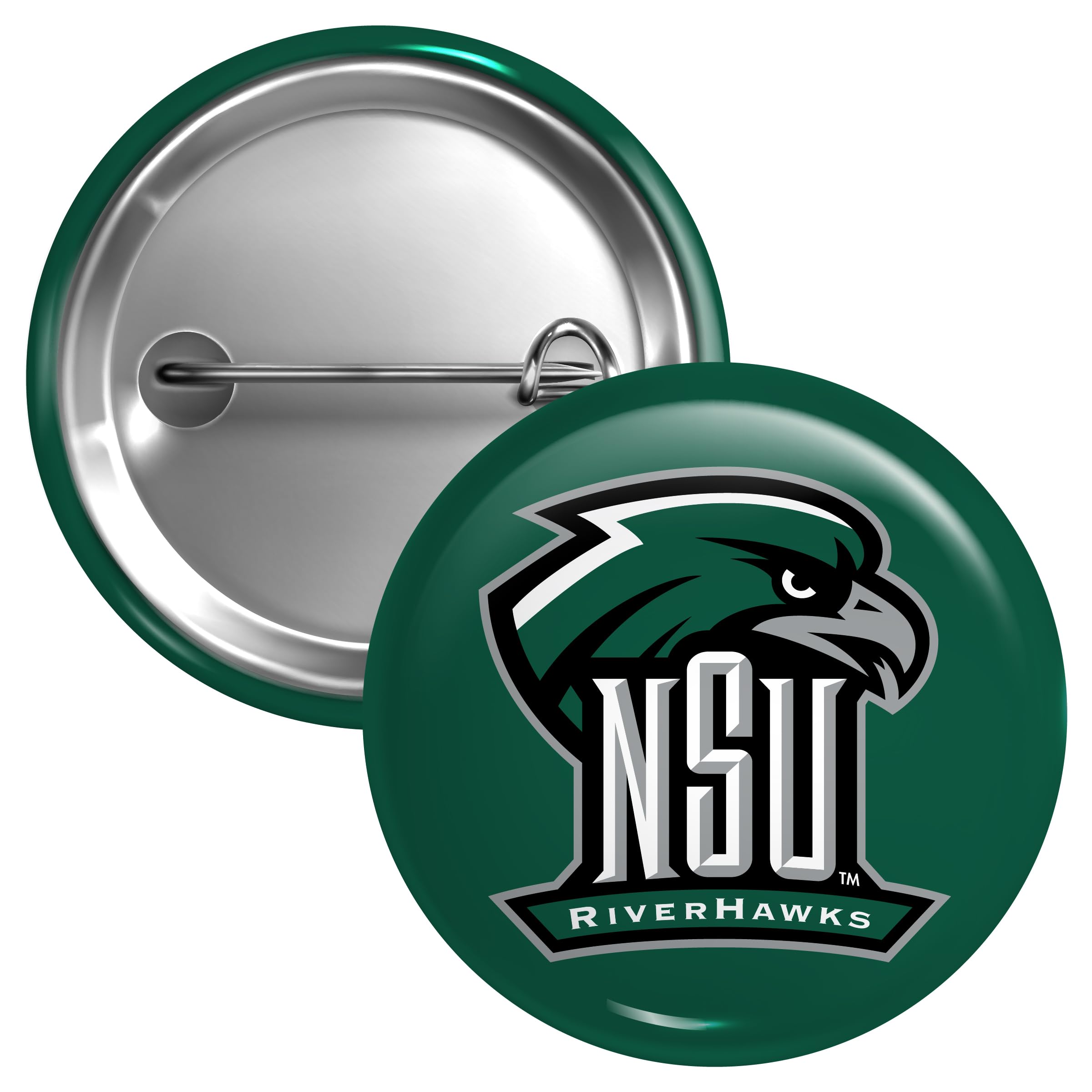 Northeastern State University Riverhawks Medium 2-Inch Button Pin Officially Licensed Collegiate Product