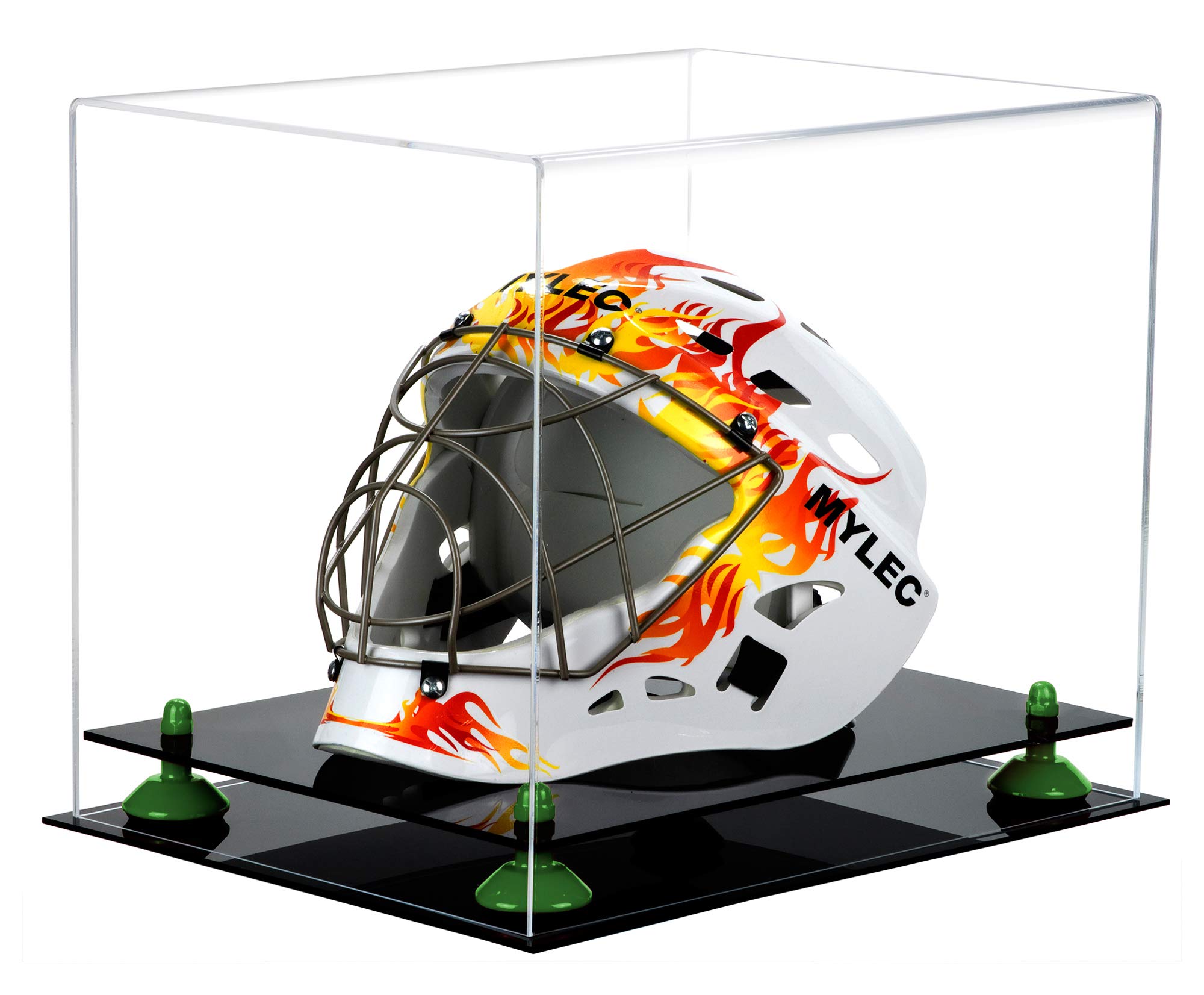 Better Display Cases Versatile Clear Acrylic Display Case - Large Rectangle Box with Green Risers 14.5