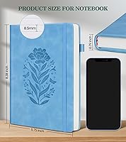 Vista 4 de Lined Journal Notebook for Men Women, A5 Leather Journals for Writing, Blue 200 Pages College Ruled Journal Notebook, Travel Daily Journal Notebook