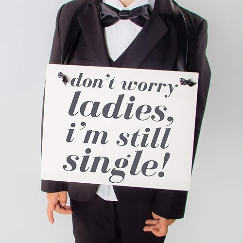 Vista 15 de Ring Bearer Wedding Sign & Flower Girl Ceremony Banner Classic (Can't Be Trusted Orange)