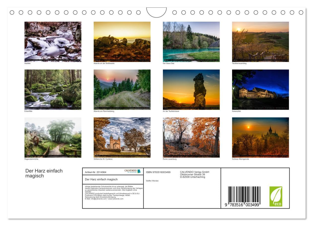 Der Harz einfach magisch (Wandkalender 2026 DIN A4 quer), CALVENDO Monatskalender: Der Harz in magischen Bildern (CALVENDO Orte)