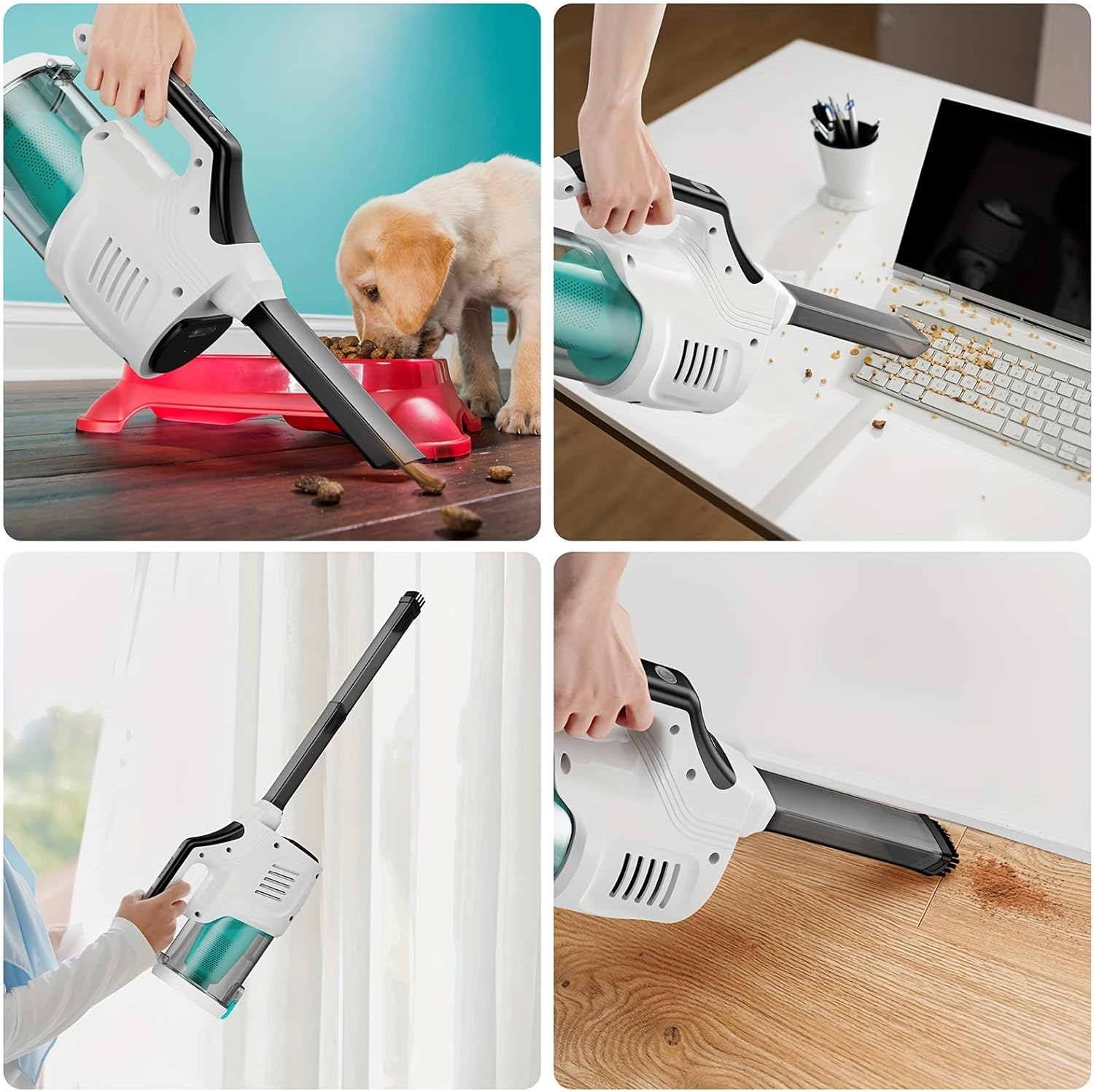 Handheld Vacuum for Pet Hair and Car 8000Pa Powerful Cordless Cleaner with Up to 25 Min Runtime LED Light and 600ML Dustbin