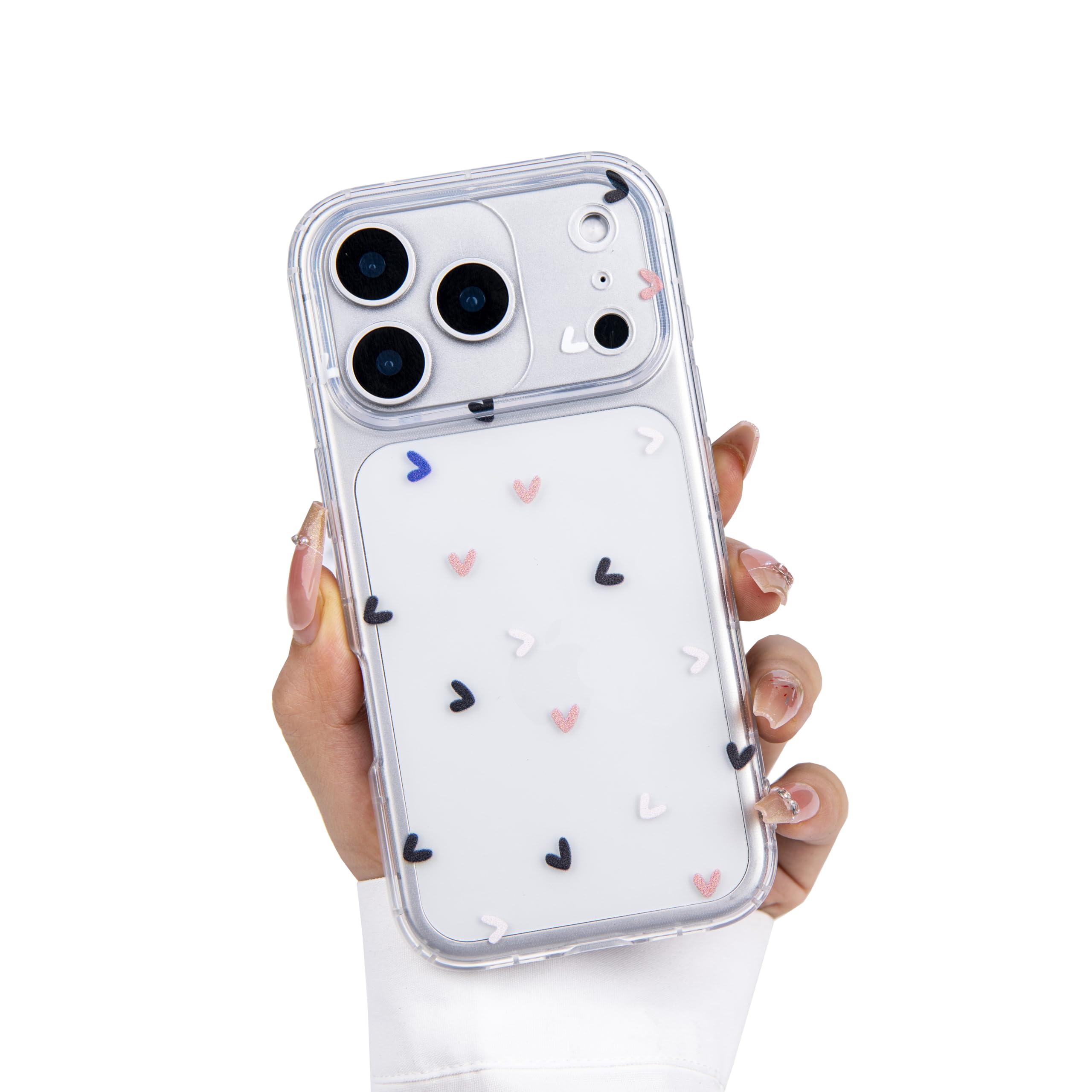 Einaily Hülle für iPhone 17 Case Crystal Clear Handyhülle Mode Chic Herz Muster Ultra Dünn Transparent Klare TPU Silikon Bumper Stoßfest Kratzfest Schutzhülle für iPhone 17 Slim Case Cover