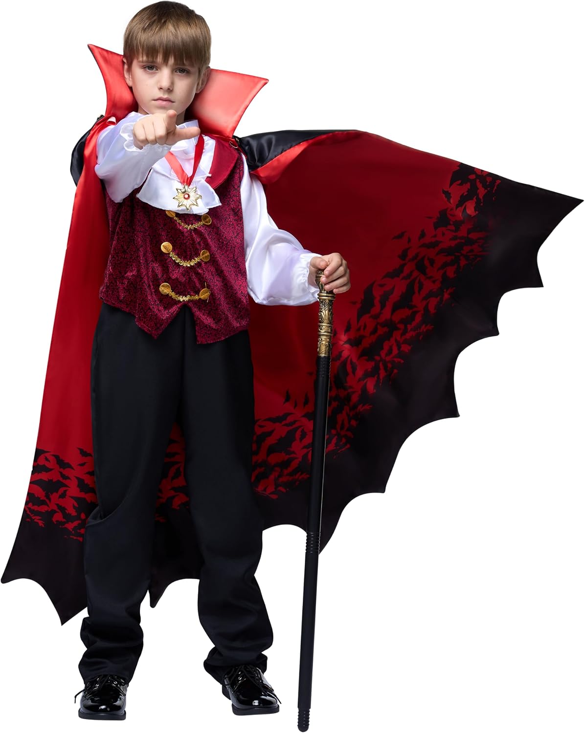 Spooktacular Creations Boys Royal Halloween Vampire Costume, Kids Dracula Costume for Halloween Dress Up Party, Role Playing