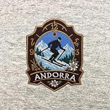 Patch brodé   Ski avec montre (Andorre)