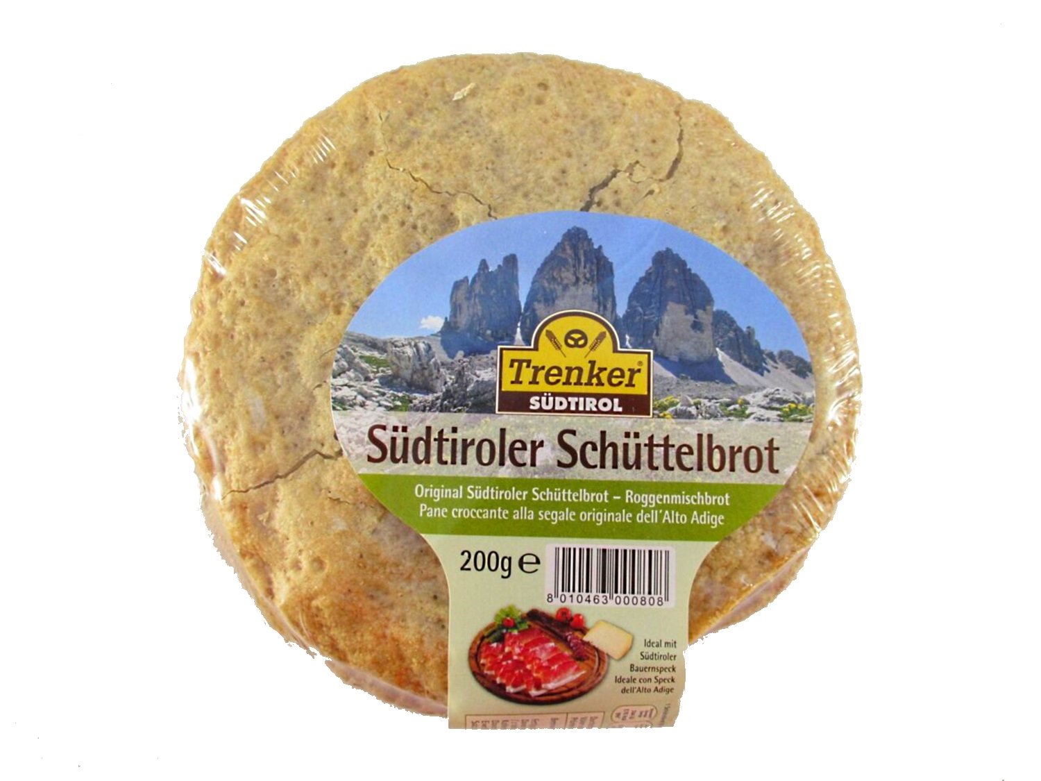Trenker Südtiroler Schüttelbrot - Roggenmischbrot mit Gewürzen 12 x 200 gr. (2400 gr.)