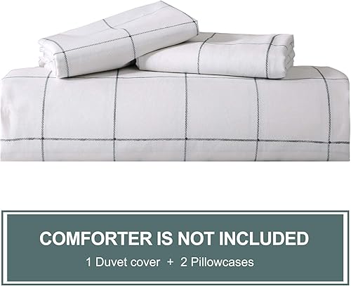 Miniatura 8 de JELLYMONI Juego de funda de colcha de algodón, juego de cama suave de lujo (funda de colcha y fundas de almohada) (sin edredón)