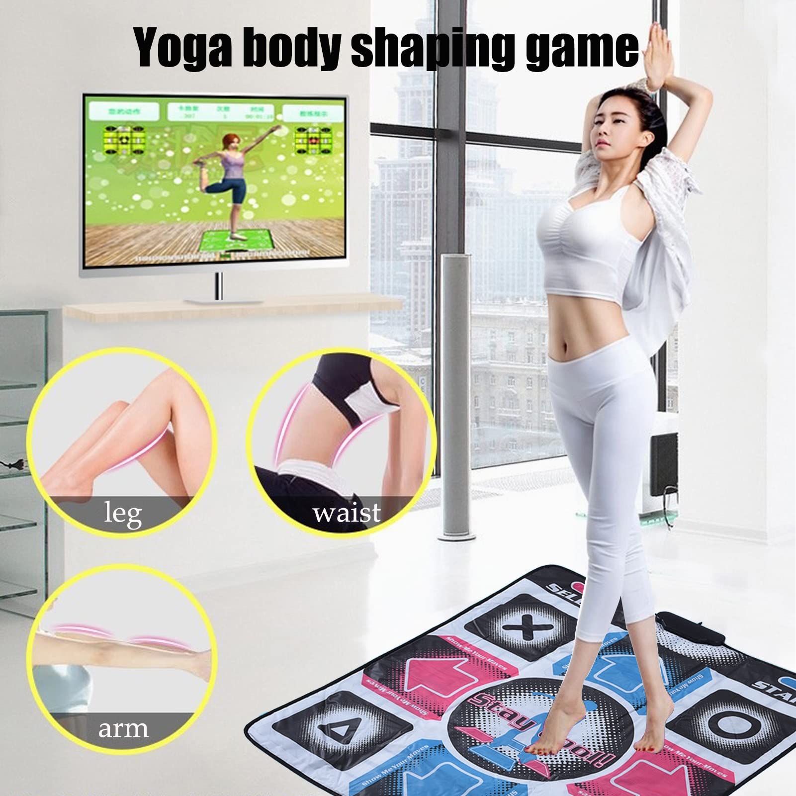 Dance Revolution Antidérapant Tapis Danse DDR USB - Antidérapant Pour PC, Jeux Dance Revolution, 94x82cm Tappeto Da Ballo Per Adulti