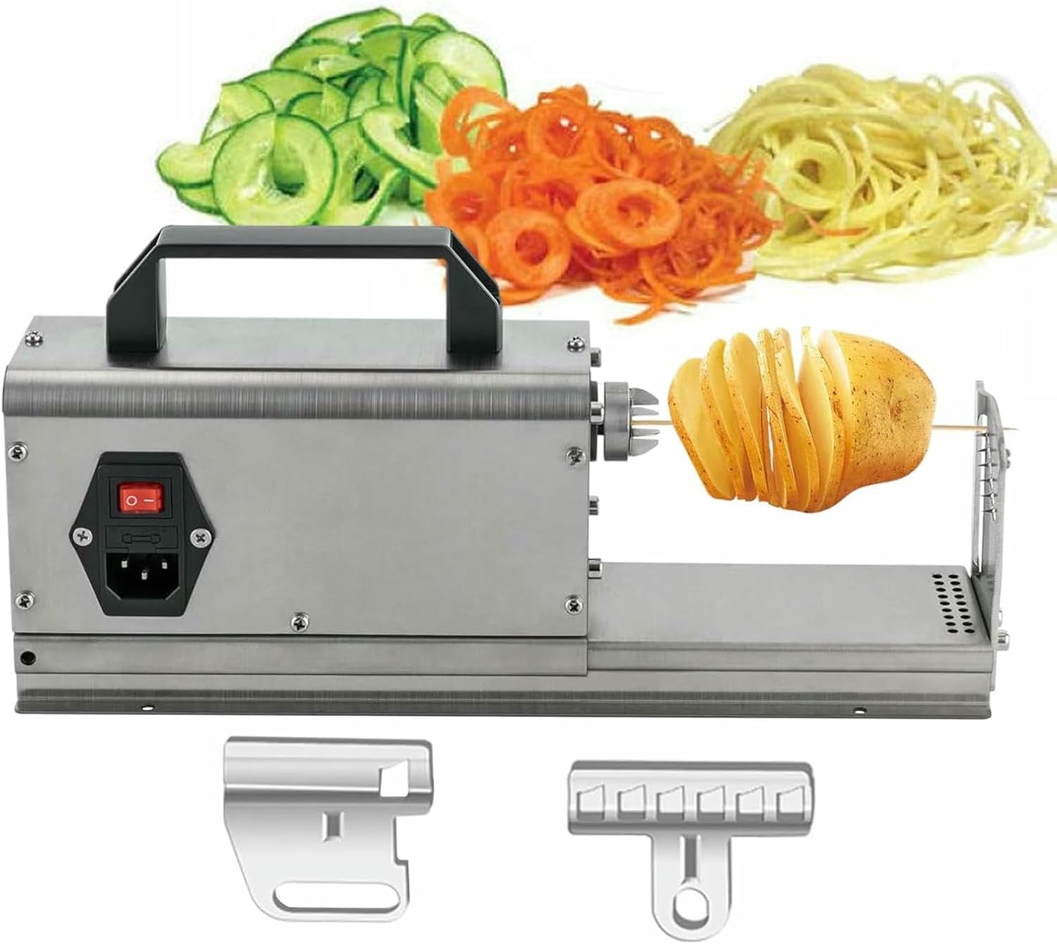 Electric Tornado Potato Slicer, Spiral Potato Cutter, Twisted Potato Slicer Spiral Twister Cutter, Stainless Steel Vegetables Cutting Machine, Potato Ribbon Cutter~/