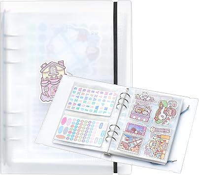 1pcs A5 Sticker storage Album,sticker organization Collecting Book Binder sleeves for planner stickers organizers collector recipe cards 3 different sized pockets